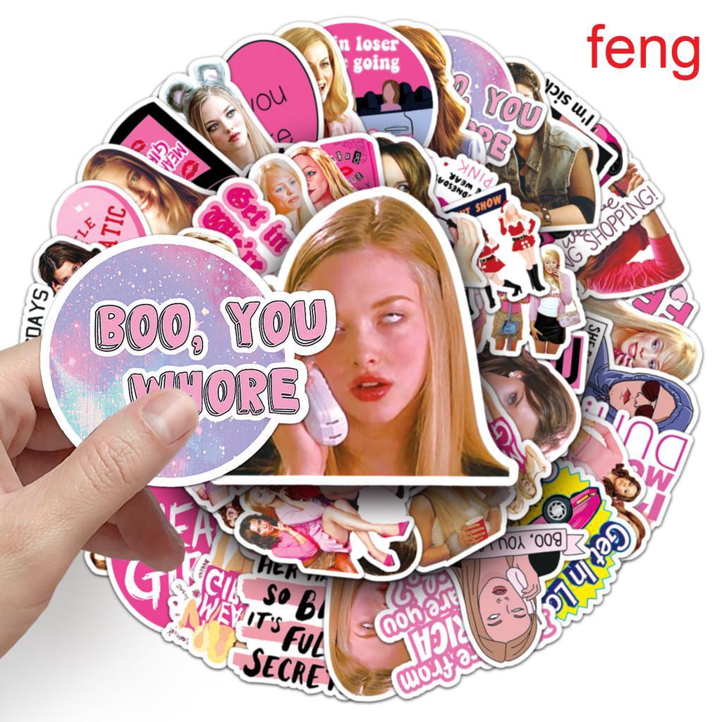 Thể Hiện Phong Cách Của Bạn Với 50 Miếng Dán Truyền Hình Mean Girls Chống Thấm Nước Dễ Thương