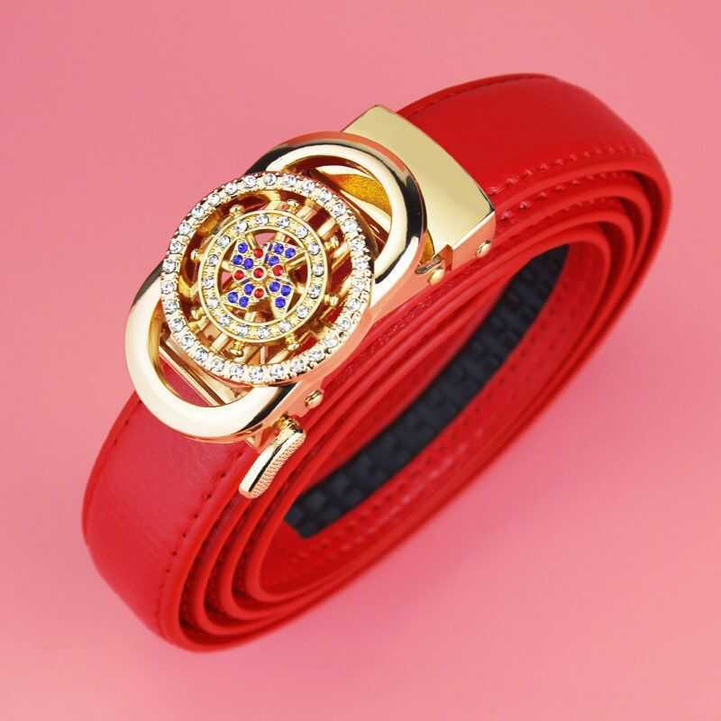 Thắt lưng nữ phong cách uni với thời gian chạy tự động và dây kim cương mỏng, thời trang phù hợp