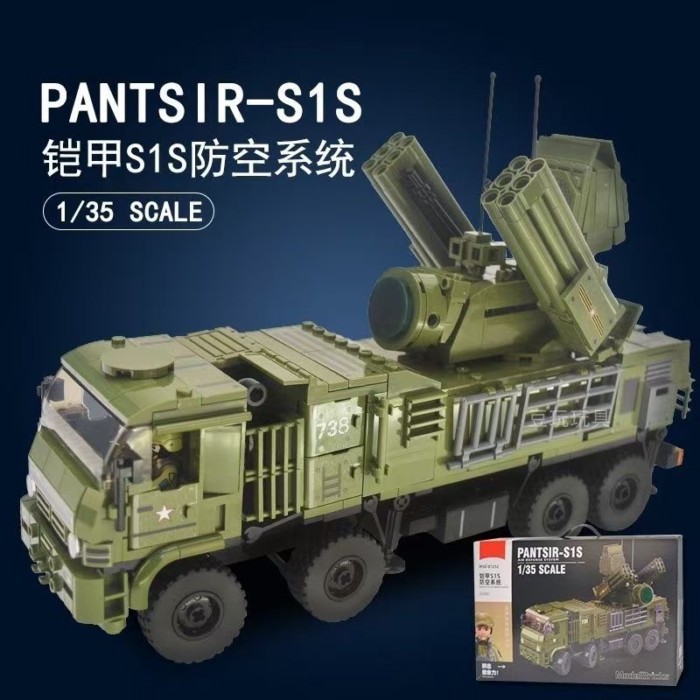 Đồ Chơi Lắp Ráp Mô Hình Xe Tăng, Xe Thiết Giáp Phòng Không Pantsir-S1, Bộ Xếp Hình Thông Minh Quà Tặ