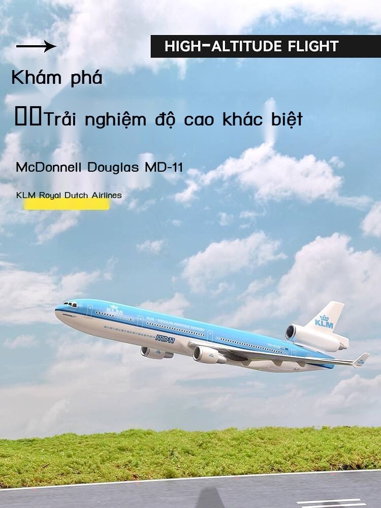 Mô hình lắp ráp Boeing MD11 KLM Royal Dutch Airlines Fokker FK100 máy bay chở khách B787-9 trưng bà