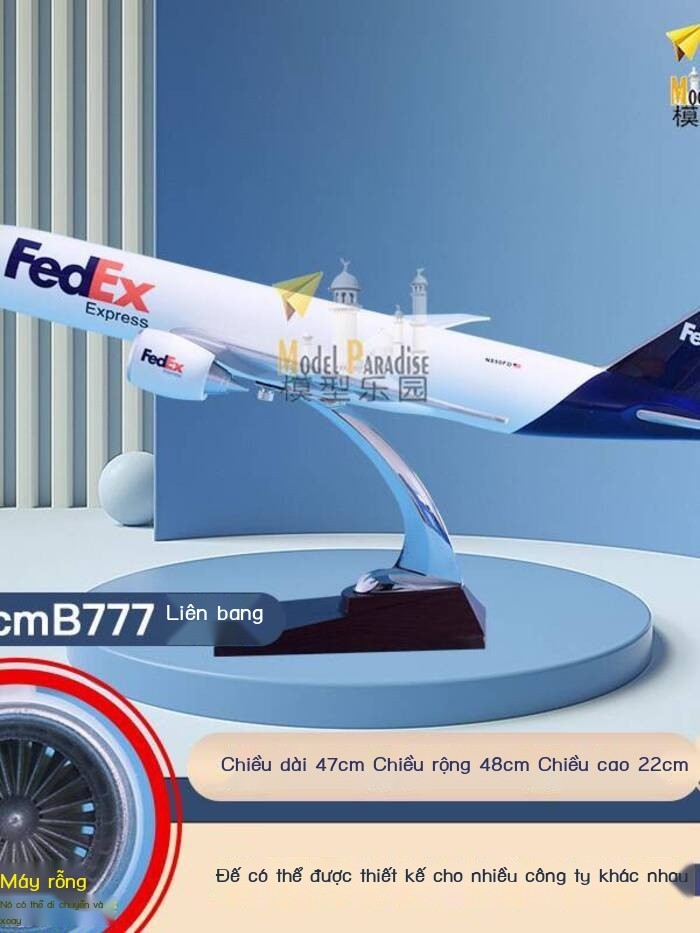 Mô Boeing 777 FedEx YTO STO DHL 47cm, mô hình máy bay 20cm, miễn phí vận chuyển