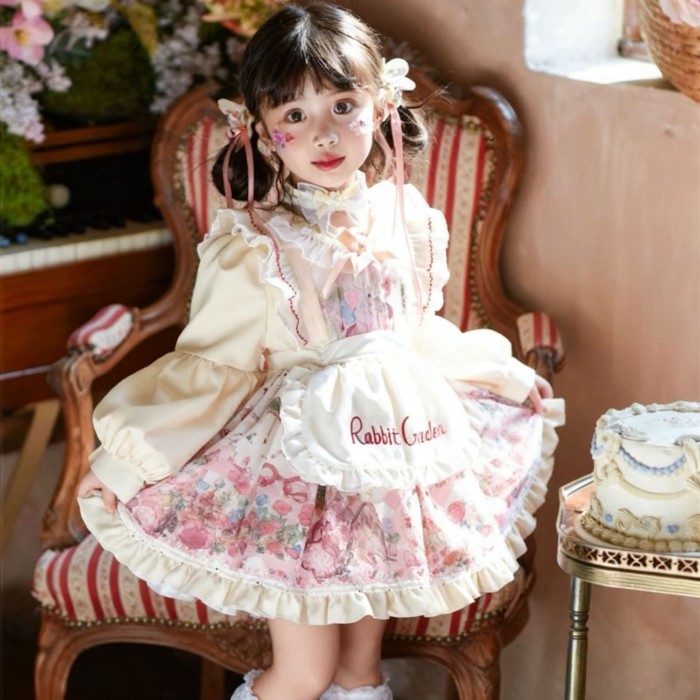 L 2025 Mới Monet Vườn lolita Đầm Công Chúa Trẻ Em Xuân Thu Đầm Công Chúa Sinh Nhật Đầm Nữ