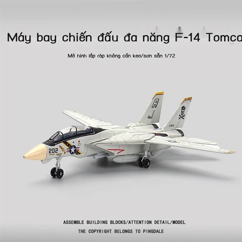 Mô hình máy bay Mỹ Thế Chiến II F14 Tomcat Fighter, lắp ráp hàng không, đồ chơi quân sự không cần k