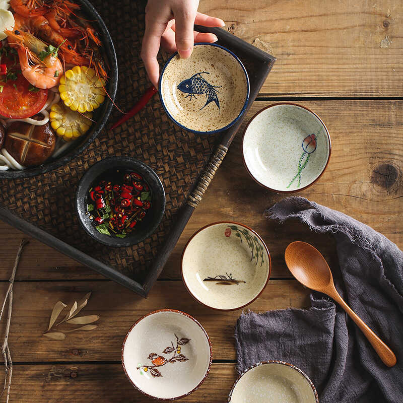 Aixin Bộ Sưu Tập Phong Cách Nhật Bản Gốm Gia Vị Món Ăn Lẩu Nhúng Món Ăn Hộ Gia Đình Đĩa Nhỏ Nước Sốt