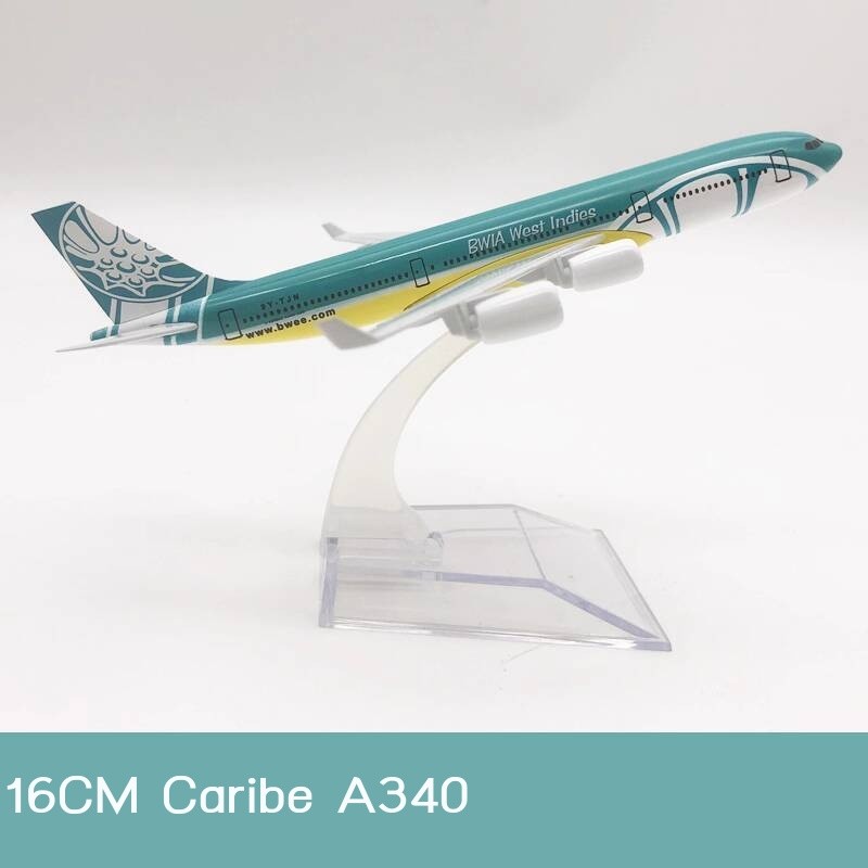 16CM Mô máy bay Airbus Caribbean A340 hợp kim rắn, trang trí, đồ chơi mô hình