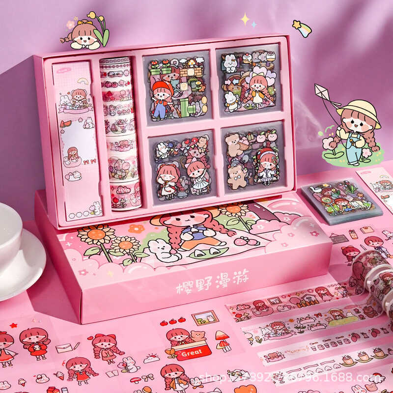 Ziyi Aka Sauce Sticker Note Tape Set Star Shadow Shining Sakurano Roaming Sticker Tape Note Set