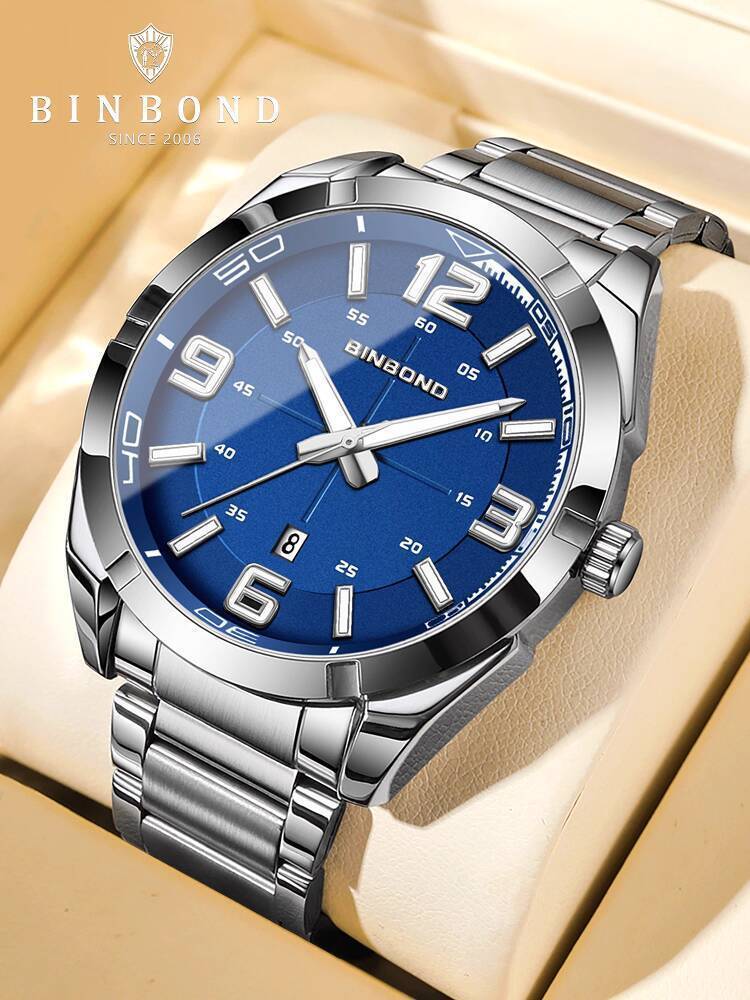 ( Sẵn) Đồng BINBOND chính hãng, chống nước, quartz thời trang, đồng hồ phát sáng cho nam