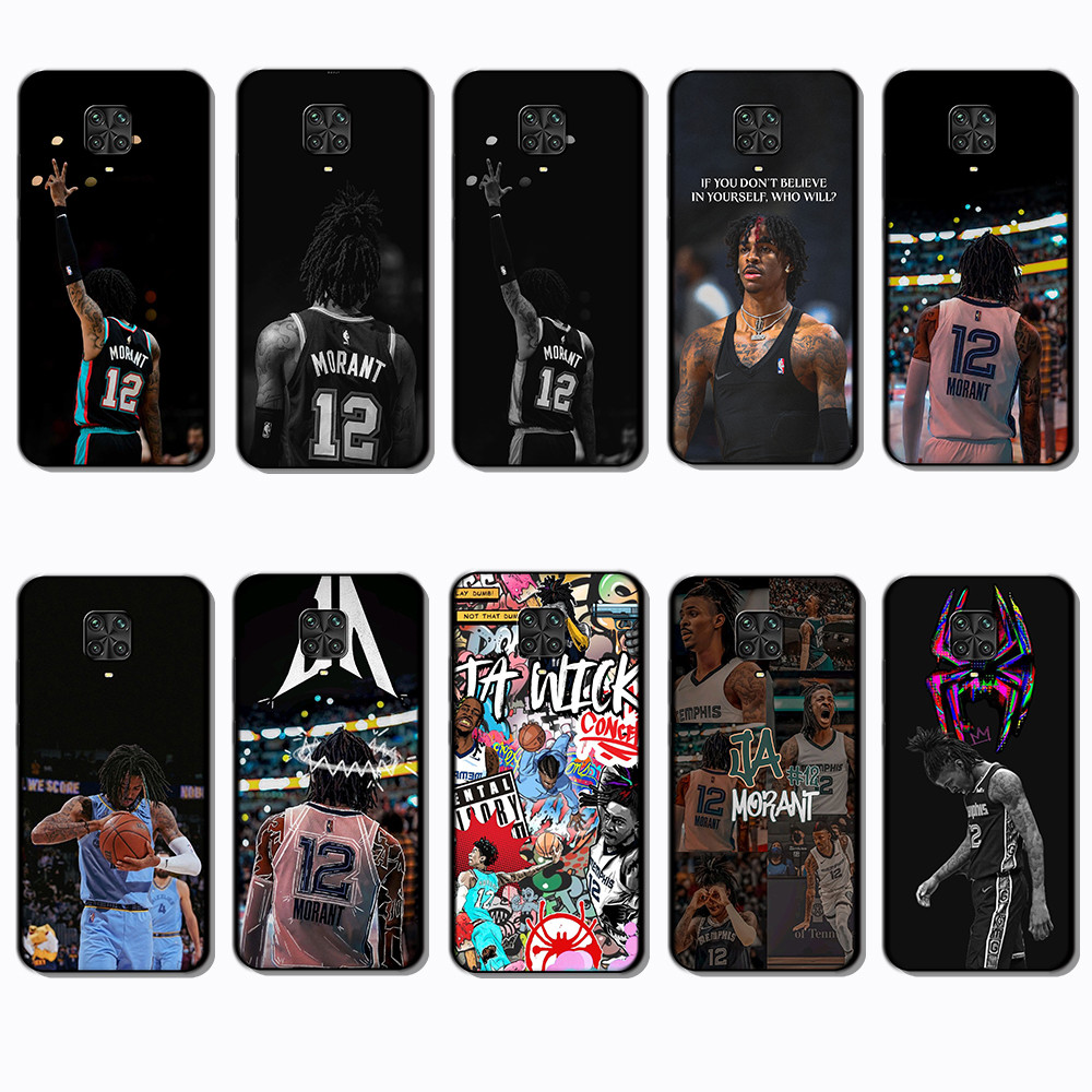 Ốp điện thoại màu đen mềm cho Xiaomi Redmi Note 9S 9T 10 Lite 9 Poco M2 Pro Max NG14 Ja Morant vỏ bả