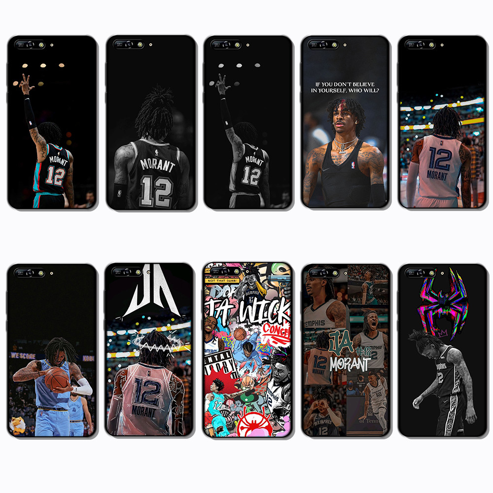 Ốp điện thoại màu đen mềm cho Huawei Y6 Y7 Pro Y7 Prime Nova 2 Lite 2018 NG14 Ja Morant vỏ bảo vệ ch