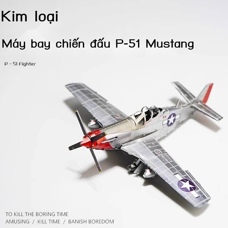 Mô lắp ráp 3D P51 Mustang Fighter, loại ba chiều, mô hình quân sự hợp kim tự làm