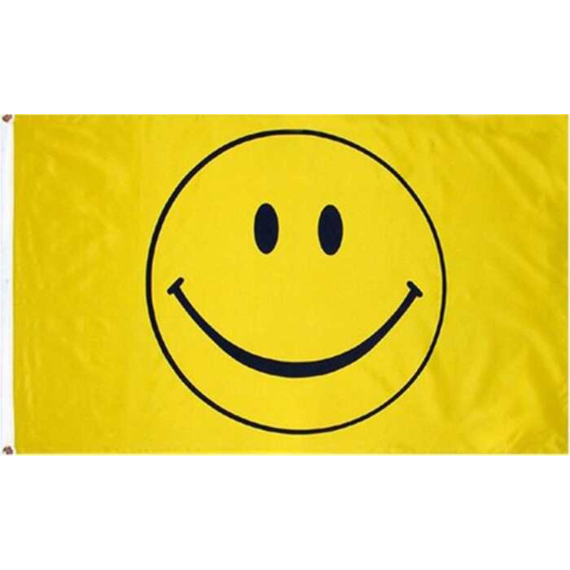 Số 4 90 * 150cm Smile Flag Smiley Flag Happy Face Smiley yellow Fg