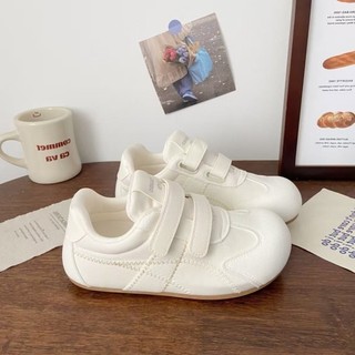 Giày nữ sinh viên đế dày màu trắng, giày rèn luyện đạo đức, giày thể thao phồng Velcro