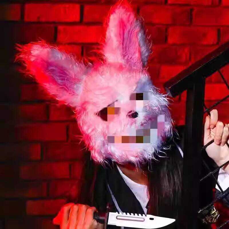 Halloween Itaewon Mũ Đội Đầu Gấu Đáng Sợ Mặt nạ jk Quỷ Sang Trọng Mặt nạ Thỏ Đẫm Máu