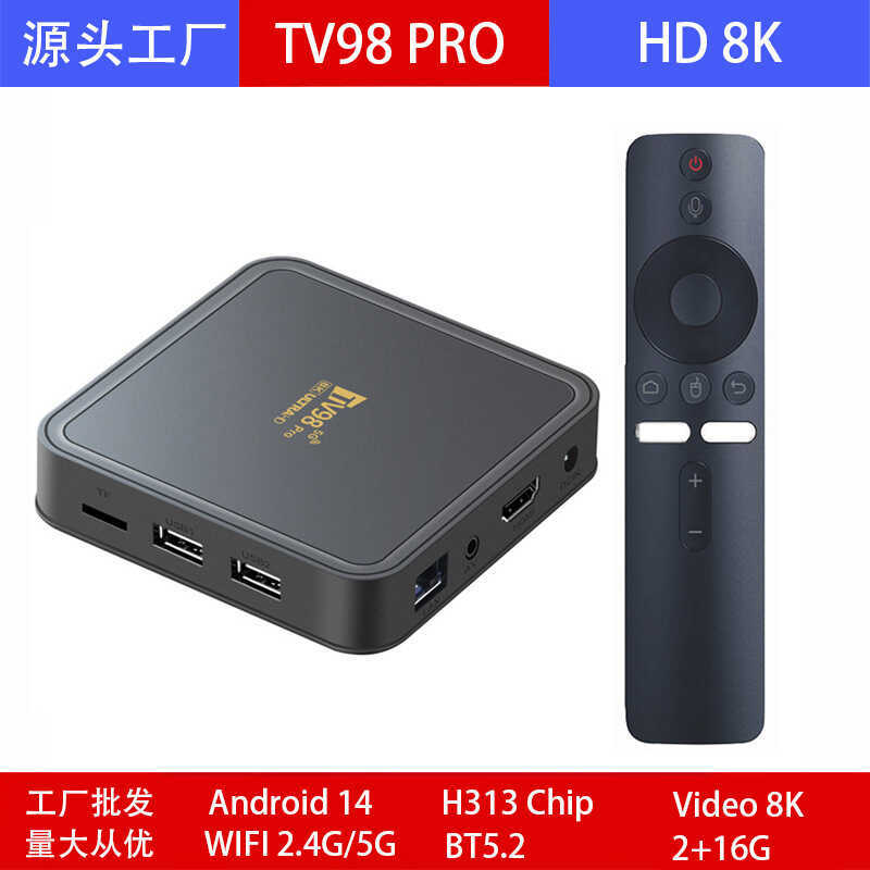 TV98 PRO Set-Top BOX ATV Quanzhi H31314 Giọng Nói Điều Khiển Từ Xa WIFI TV HỘP TV 8K TV