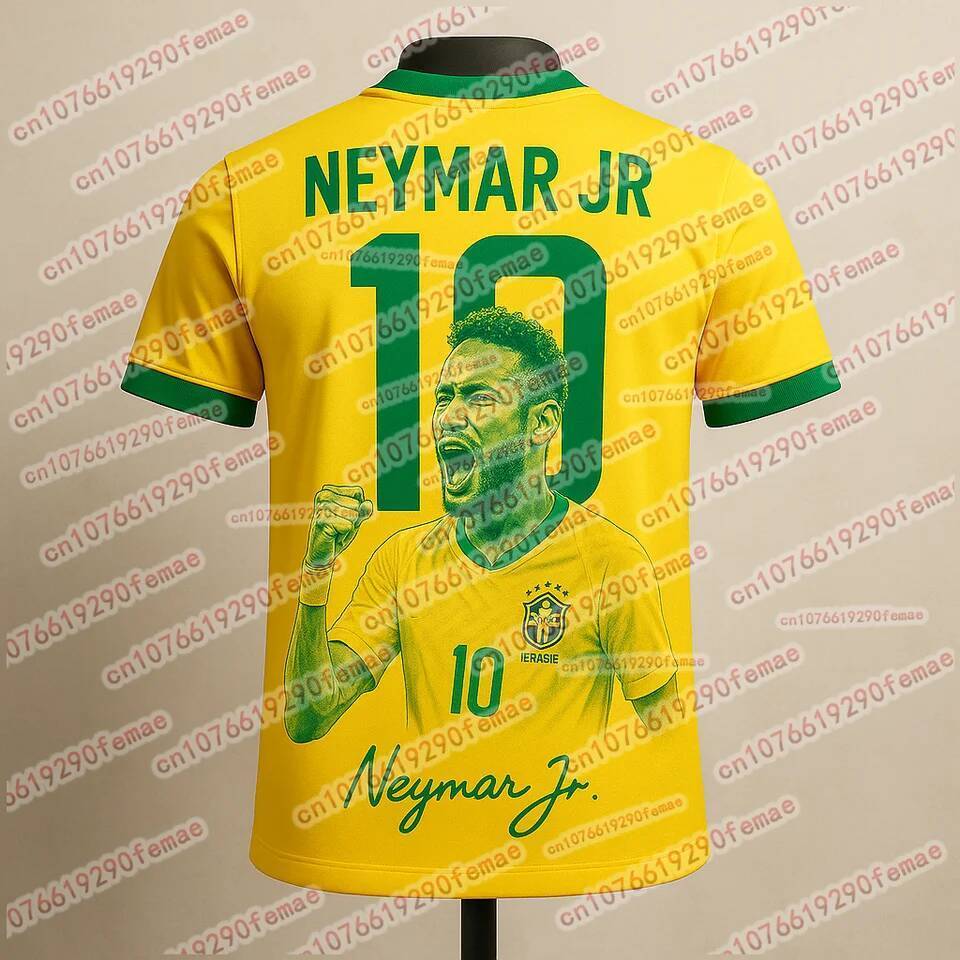 Áo Jersey Thời Trang In Hình 3D Neymar, Thoải Mại Hàng Ngày