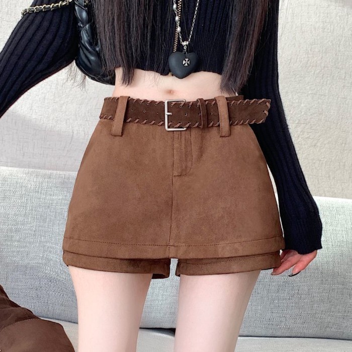 Không cần váy da hươu, hot girl cạp cao diện quần culotte ngắn chữ A ôm sát mông | BigBuy360 - bigbuy360.vn