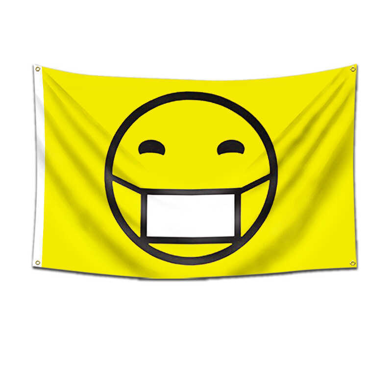 Nguồn Happy Smiley Face fg Mask Smiley Face Flag 90 * 150cm 3 * 5ft