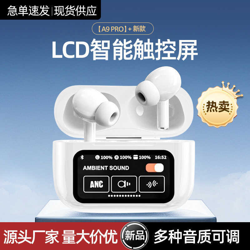 A9Pro Cấu Hình Cao Cấp 5 A9pro Tai Nghe Bluetooth ANC Khử Tiếng Ồn Tuổi Thọ Pin Dài Màu Màn Hình Cảm