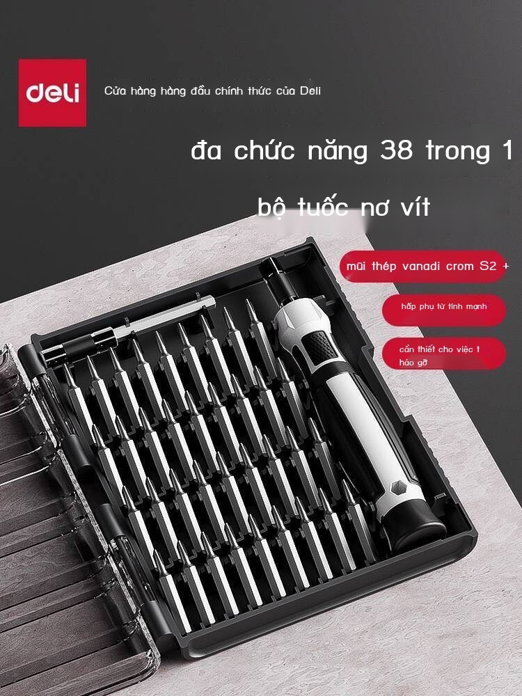 [VIP] Bộ Deli Tool đa chức năng, tua vít Torx Phillips, tháo lắp tại nhà, sửa chữa laptop, điện th