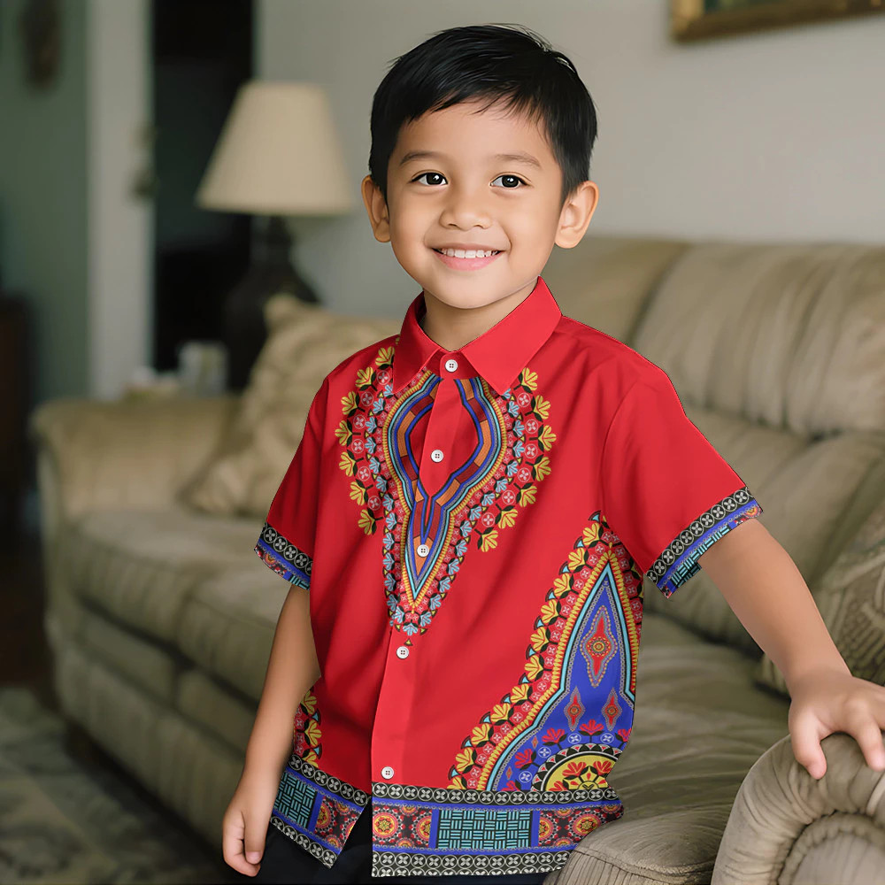 (JING01) 2025 Buwan ng Wika Celebration Ombre Trắng Đen Trẻ Em Barong Tagalog Tay Ngắn Tập Đi 3D Thă