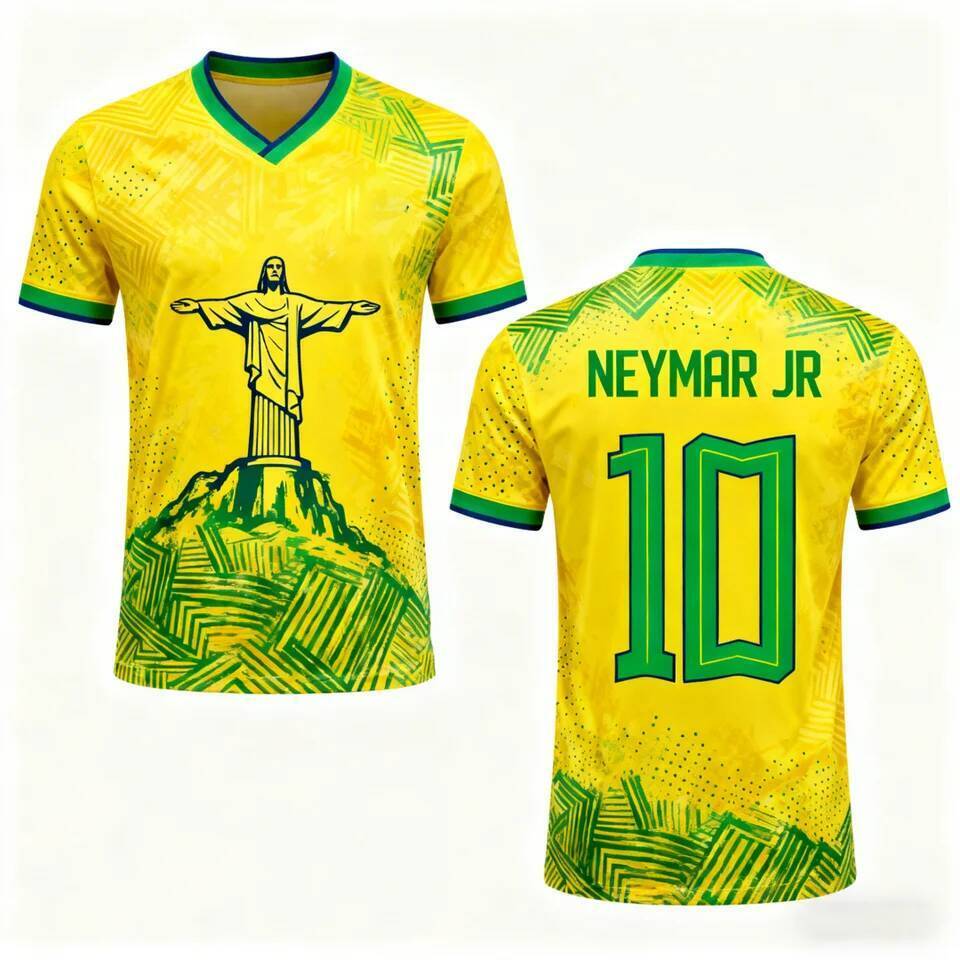 Áo bóng đá Brazil Neymar, jersey thể thao thoáng khí, phù hợp mọi lứa tuổi