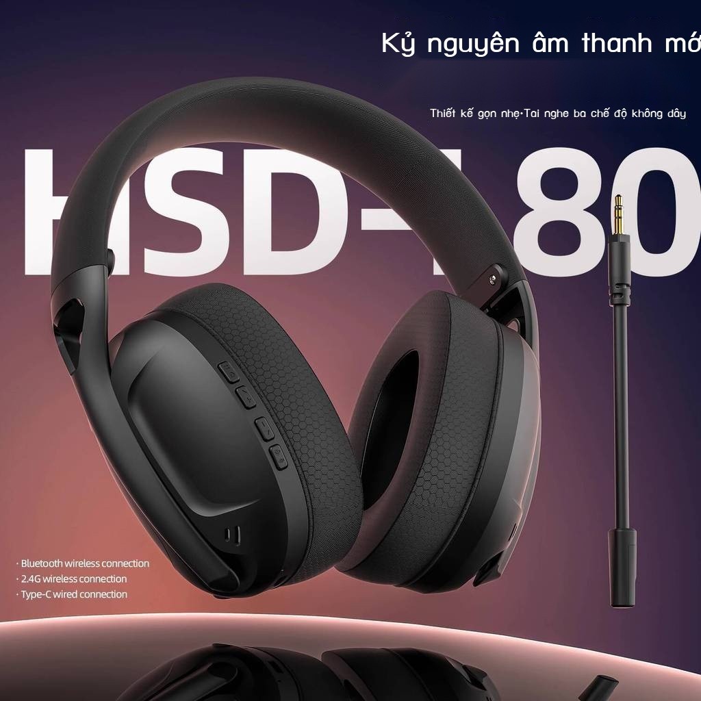 [SẴN-RẺ]  Tai Smailang L80 ba chế độ, nhẹ, nghe đeo tai có và không dây 2.4G Bluetooth phổ quát