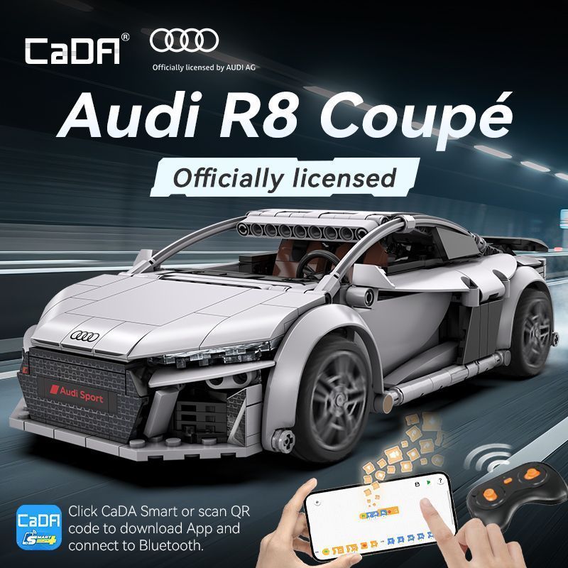 Tương thích C57012 Audi R8 Lập Trình Điều Khiển Mô Hình Lắp Ráp Siêu Xe Đồ Chơi Nam Quà Tặng