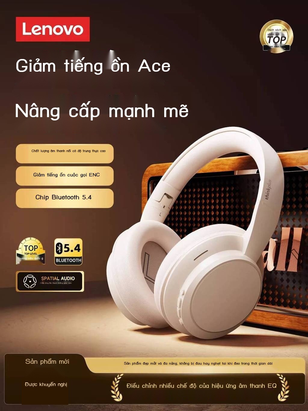 [ Siêu Tiết kiệm] Tai Lenovo TH11 Bluetooth không chất lượng cao khử tiếng ồn tai nghe chơi game có