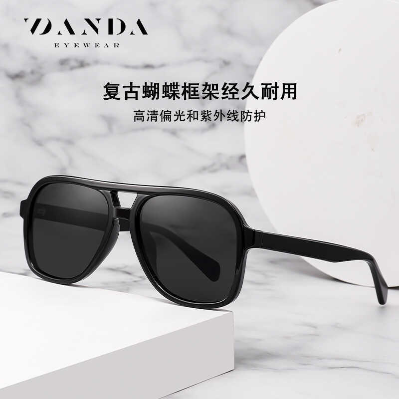 Kính phân cực S31117 với gọng acetate lớn, phong cách cổ điển châu Âu - Mỹ, hợp mốt thời trang