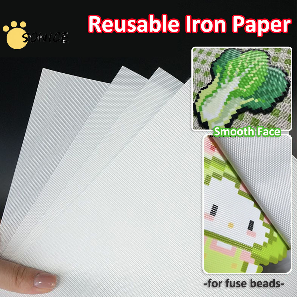 Tấm ủi hạt Perler có thể tái sử dụng 20x15cm (4 / 8 / 12 Cái) Da chịu nhiệt chống dính