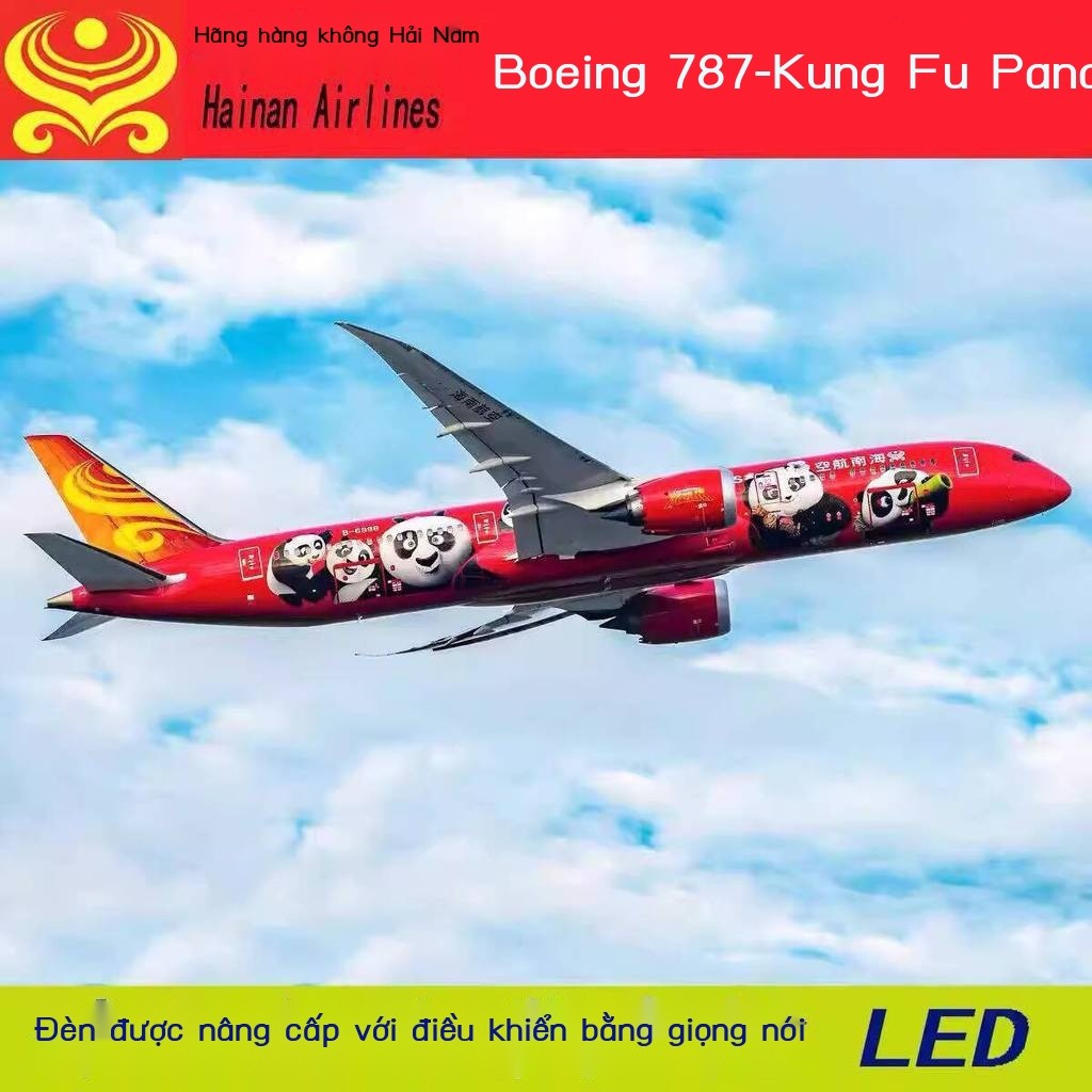 Mô phỏng Boeing B787-9 của hãng hàng không Hải Nam, máy bay chở khách sơn Kung Fu Panda, quà tặng m