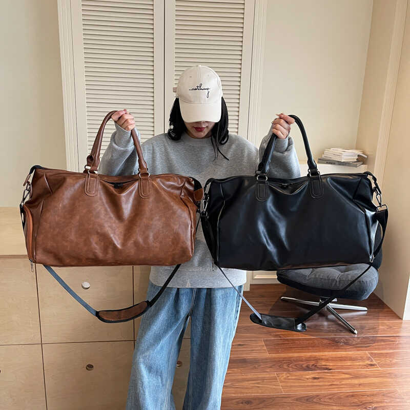 Túi Du Lịch PU Dung Tích Lớn Túi Tập Gym Xu Hướng Thời Trang Túi Duffel Chuyến Đi Công Sở Đường Ngắn