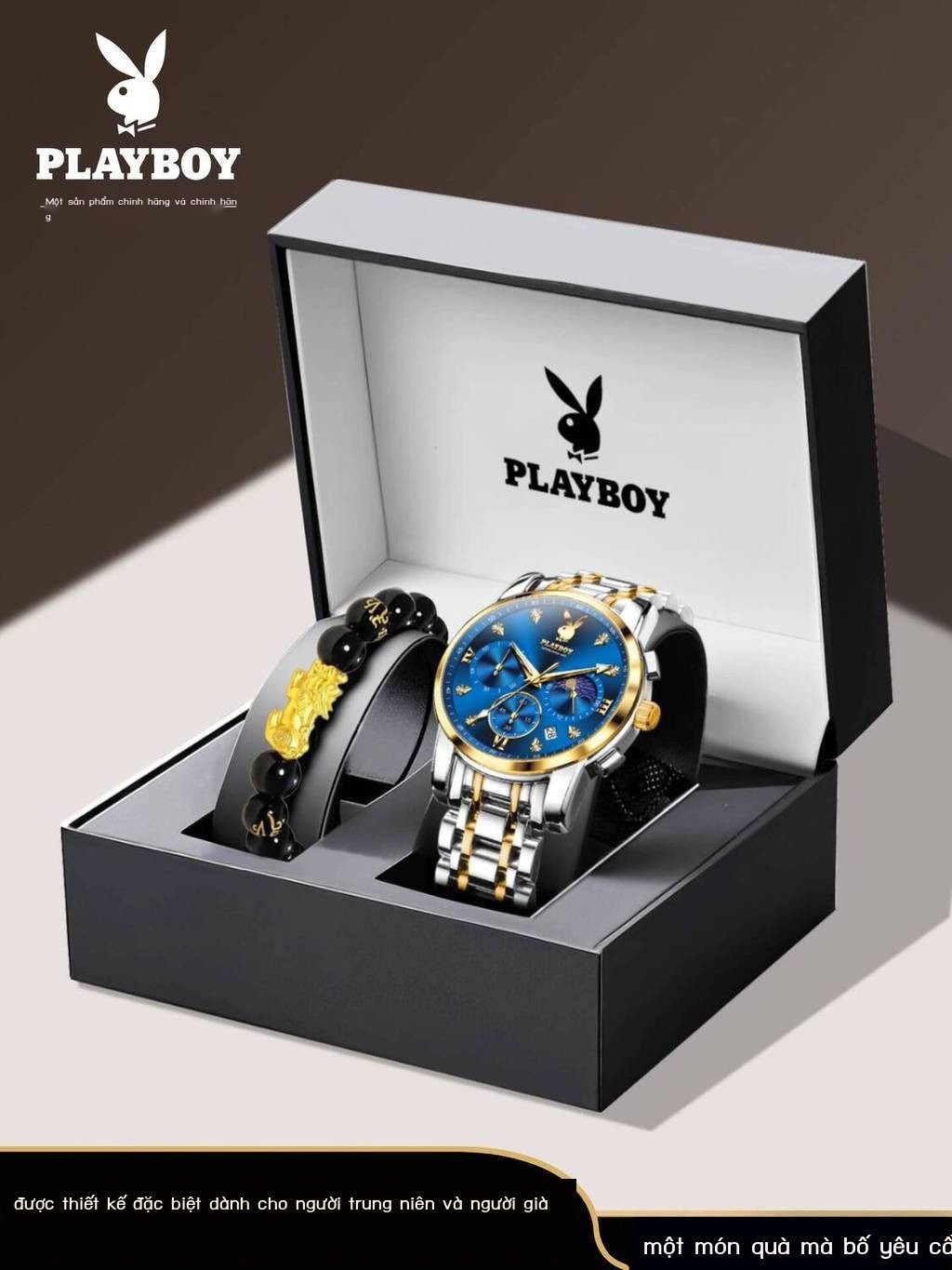 [ HOT Sale ] Đồng nam Playboy chính hãng, đồng hồ cơ nam, tặng cho bố, cha, trung niên và người lớn