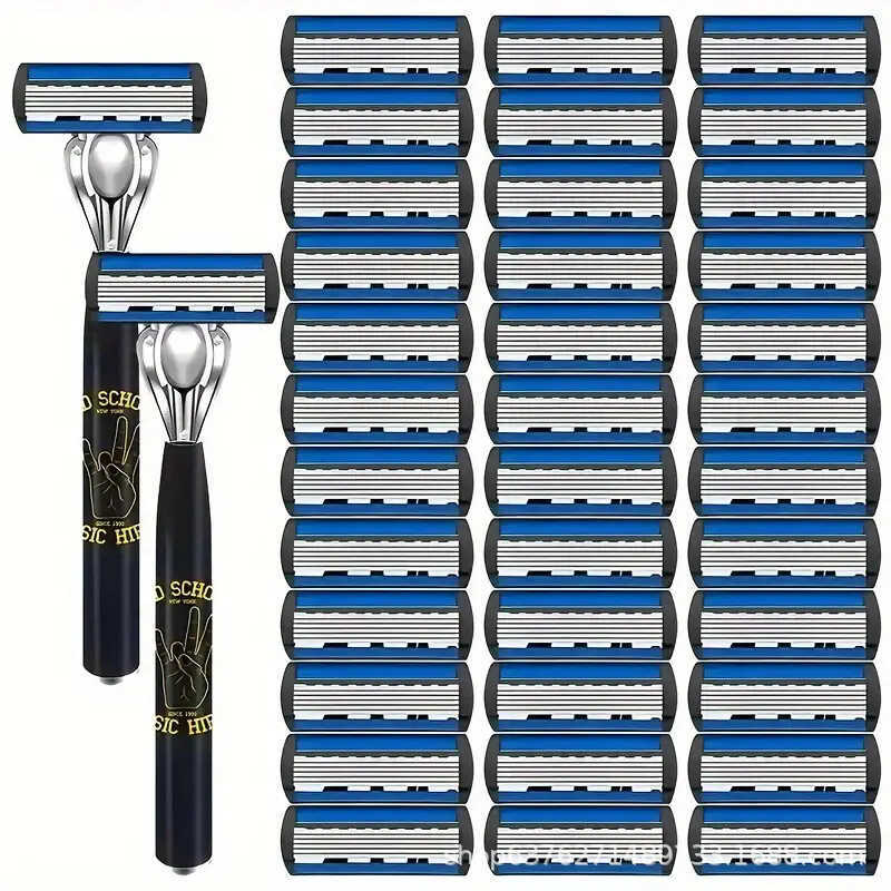 Hàng sẵn có 6 lớp Dao cạo bằng tay Dao cạo Lưỡi dao cạo râu Dao cạo nam Dao cạo râu 1 lưỡi Giá đỡ 36