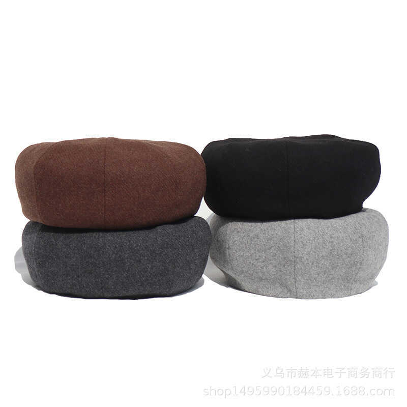 Quạt Bingbing phong cách thu đông với mũ beret hình bát giác bằng len