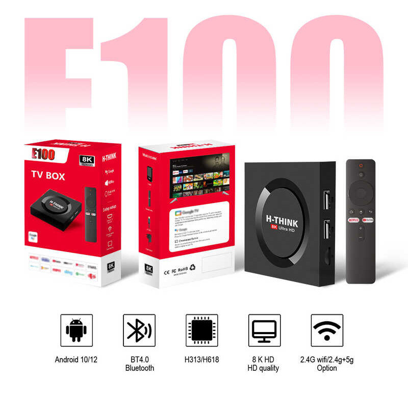 E100 TV HỘP H-THINK8K Internet TV Player Ngoại Thương TV Top HỘP TV