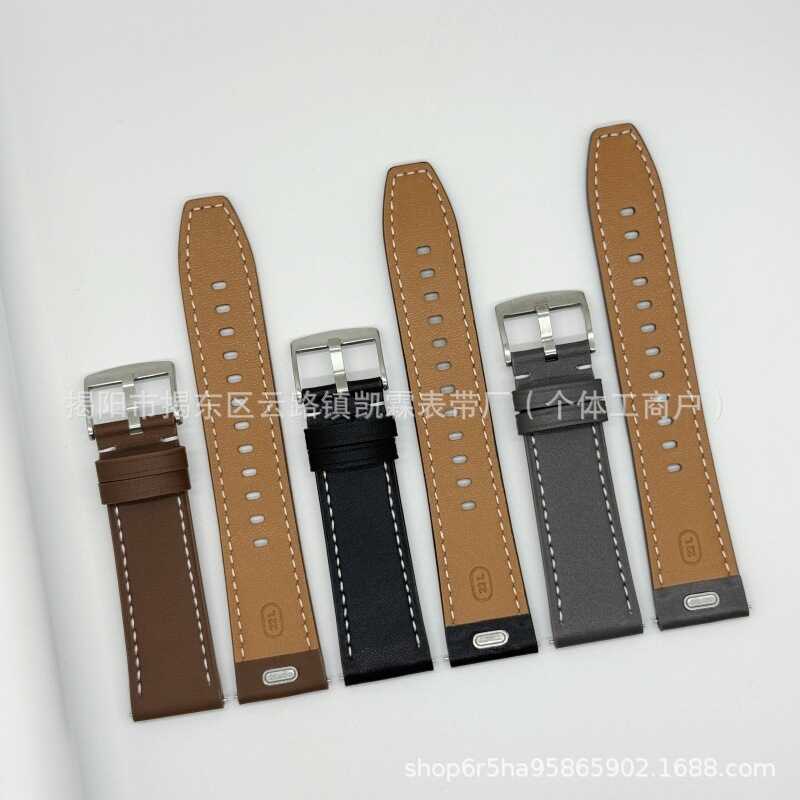 Thích hợp cho Huawei GT6 Press Watch Strap Da Vuông Đuôi gt5 Cùng Phong Cách 18mm22mm Loại Bấm Dây D