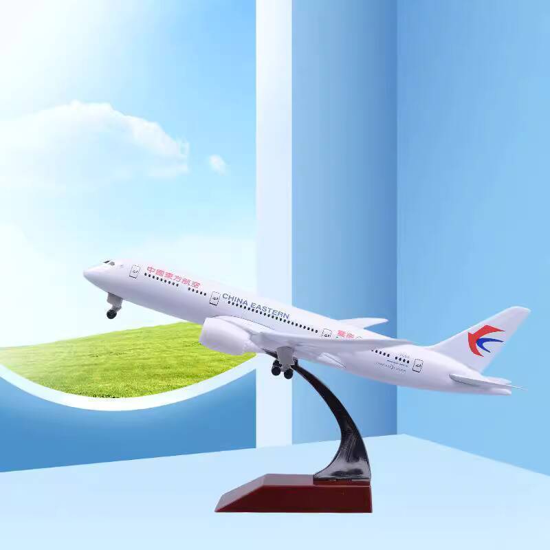 Mô hình Boeing B787 E4 787 của Eastern Airlines có bánh xe và đèn, mô phỏng máy bay dân dụng