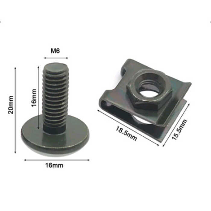 Bộ vít kẹp đầu phẳng lớn 6x16
