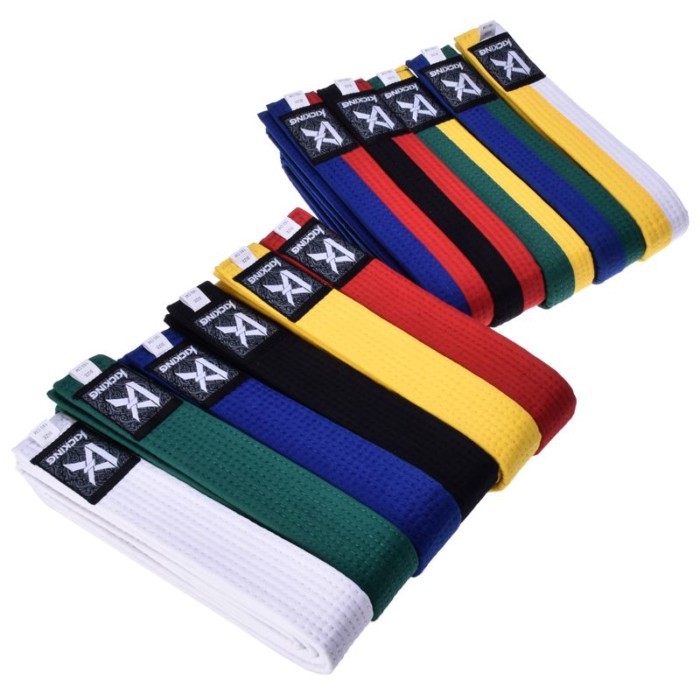 Đai Taekwondo vòng tròn đơn ruy băng thêu màu đỏ đen vàng - Dành cho kiểm tra cấp độ