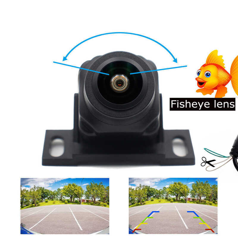 Camera lùi ô tô Camera chiếu hậu mắt cá HD Tầm nhìn ban đêm Điều khiển kép Plug-In Tầm nhìn phía trư