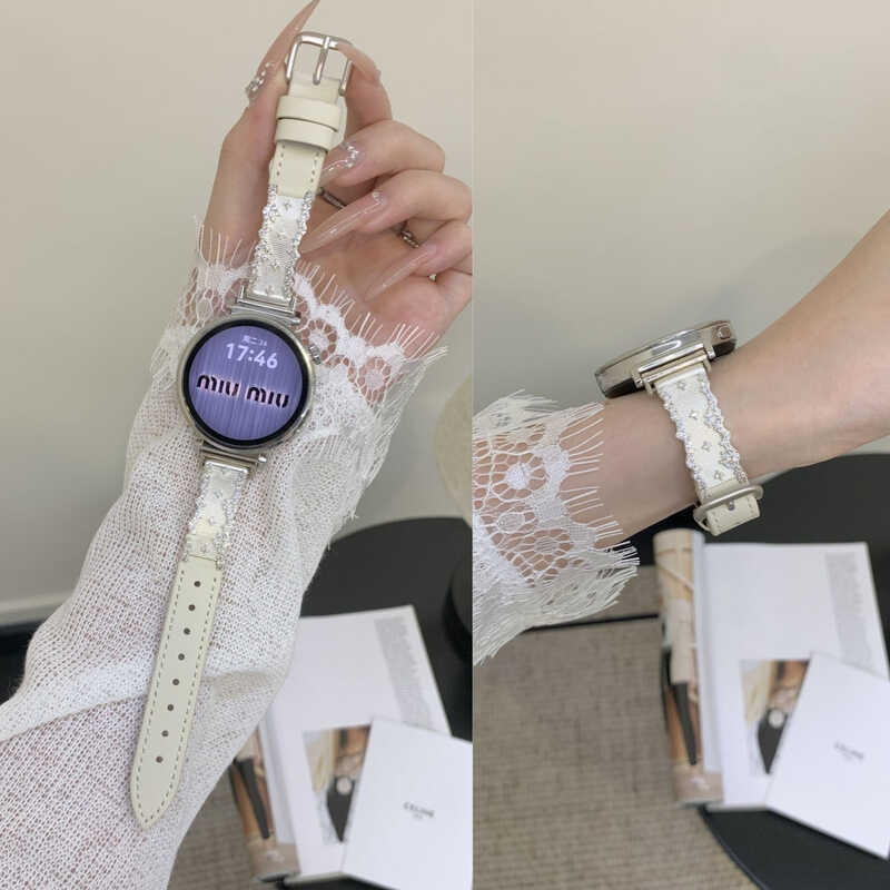 Thích hợp cho Huawei Watch GT6 Dây đeo GT5 / GT4 Nữ Fit4 / Fit3 Da thật Nhấp nháy Kim cương watch5pr