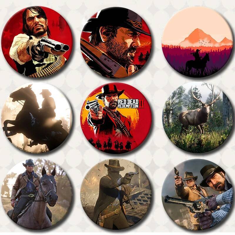 Red Dead Redemption 2 Trò Chơi Cài RDR2 Nút Mềm Pin Coquette Arthur Morgan Cosplay Huy Hiệu Túi Mũ P