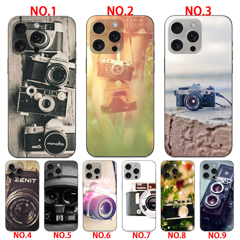 Ốp điện thoại ống kính máy ảnh cũ cho iphone X XS XR 7 8 PLUS 11 pro max 12 pro max 13 pro max 14 pr