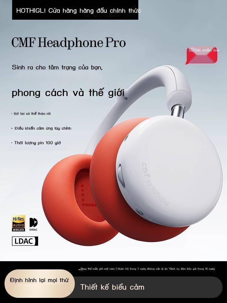 [Mẫu mới] Tai CMF by NOTHING Headphone Pro, tai nghe Bluetooth đeo đầu, giảm tiếng ồn chủ động, thờ