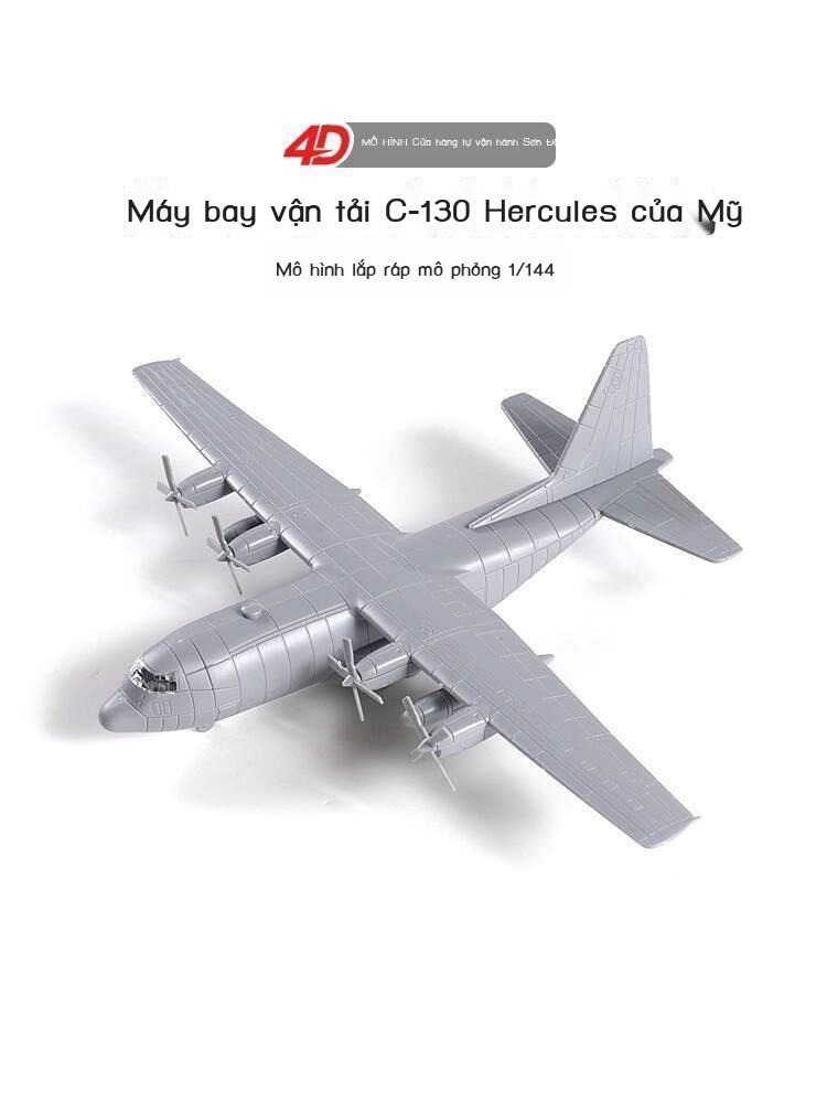 Mô vận tải Hercules C130 Mỹ 1/144 lắp ráp 4D chính hãng, đồ chơi mô hình máy bay cho trẻ em