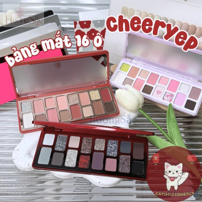 [QianYan] Bảng Phấn Mắt QianYan Cheeryep 16 Ô, Tone Màu Đa Dạng, Nhũ Lì, 13g