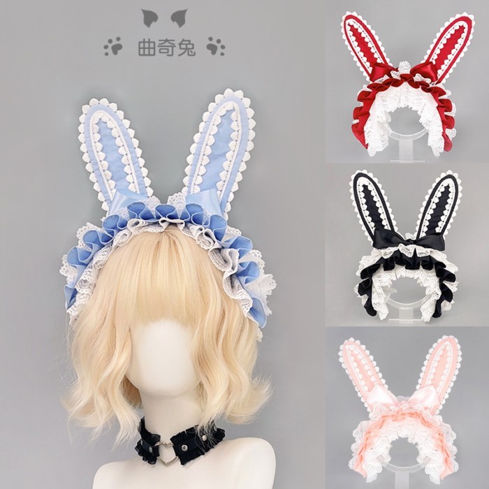 Gothic Lolita Bunny Ear Headpiece - Removable Hair Accessory