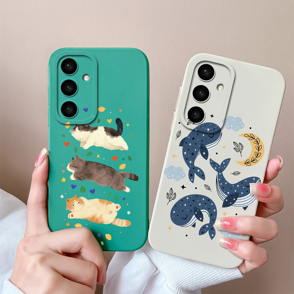 Dành Cho Samsung Galaxy S25 S25 + S25Ultra S25Edge Ốp Điện Thoại Lively Kitten Dolphin Silicon Mềm C