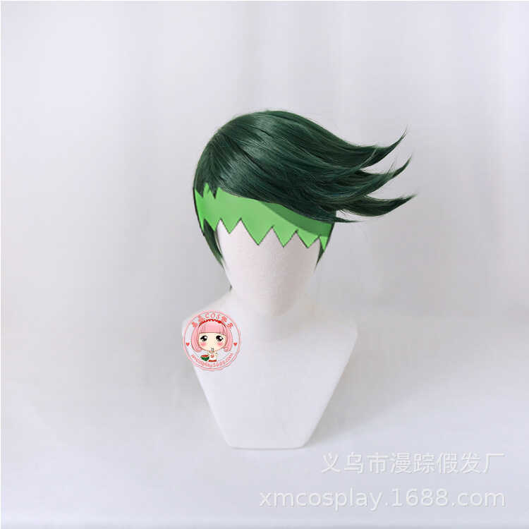 Tóc giả cosplay Kishibe Rohan JOJO's Bizarre Adventure - Màu xanh lá cây